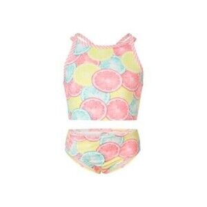 Penelope Mack Little Girl Lemon Print Matching 2 Piece Bikini Swimsuit Pink Sz 4